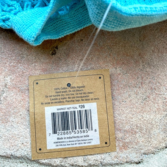 Farmer's Market Reusable, net, Tote Bag, Teal - Picture 3 of 3